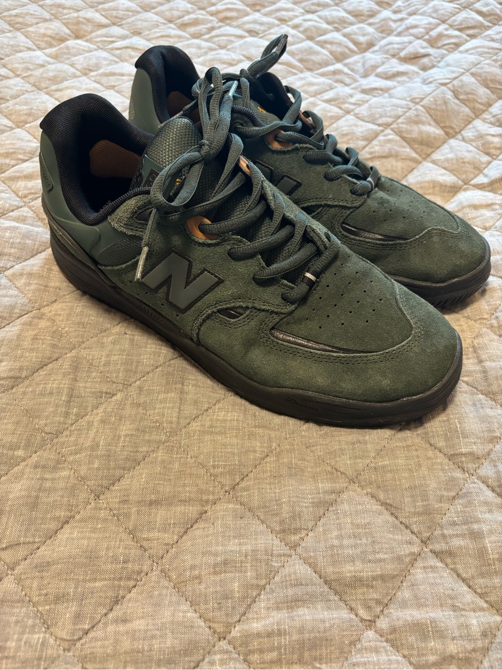 New Balance Tiago 1010 Men's Suede Low-Top Sneakers in Olive/Black